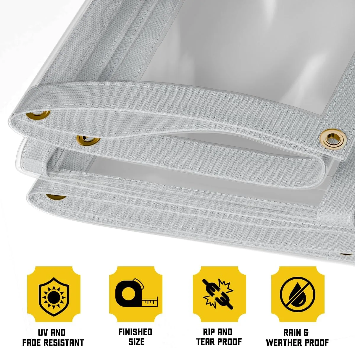 Core Tarps 20 Mil Extreme Heavy Duty Clear Tarp with Gromments - 7x9ft Super Clear Tarps Heavy Duty Waterproof Vinyl Tarpaulin, Transparent Tarp for Outdoor, Camping & Construction, Clear