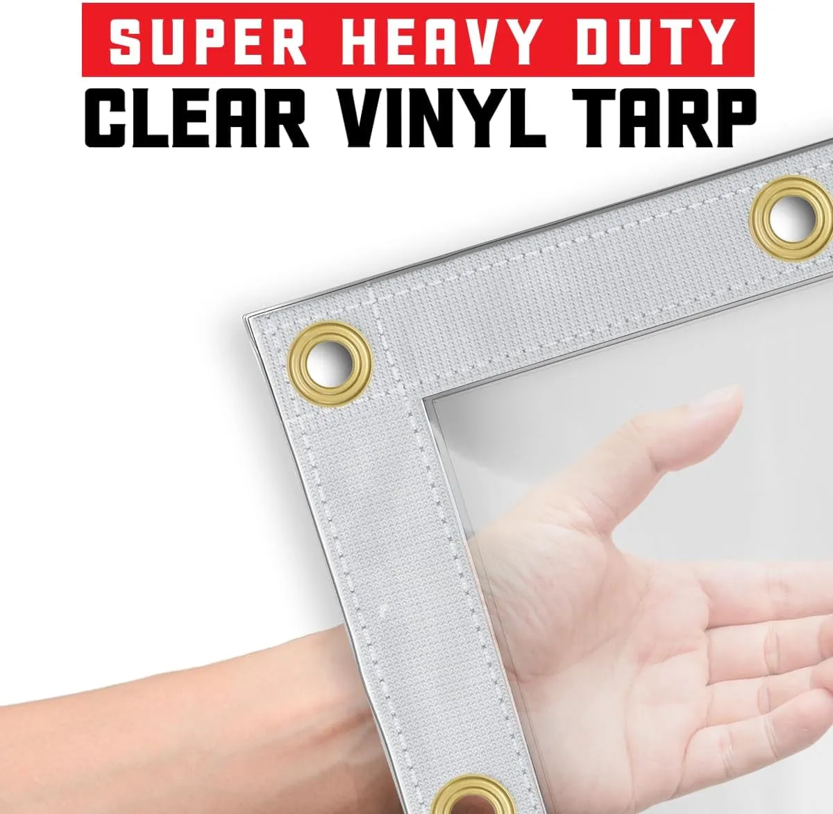 Core Tarps 20 Mil Extreme Heavy Duty Clear Tarp with Gromments - 7x9ft Super Clear Tarps Heavy Duty Waterproof Vinyl Tarpaulin, Transparent Tarp for Outdoor, Camping & Construction, Clear
