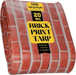 Core Tarps Extreme Heavy Duty 20 Mil Tarp Cover, Waterproof, UV Resistant, Rip and Tear Proof, Poly Tarpaulin with Reinforced Edges for Roof, Camping, Patio, Pool, Boat (Bricks/Black 12′ X 16′)