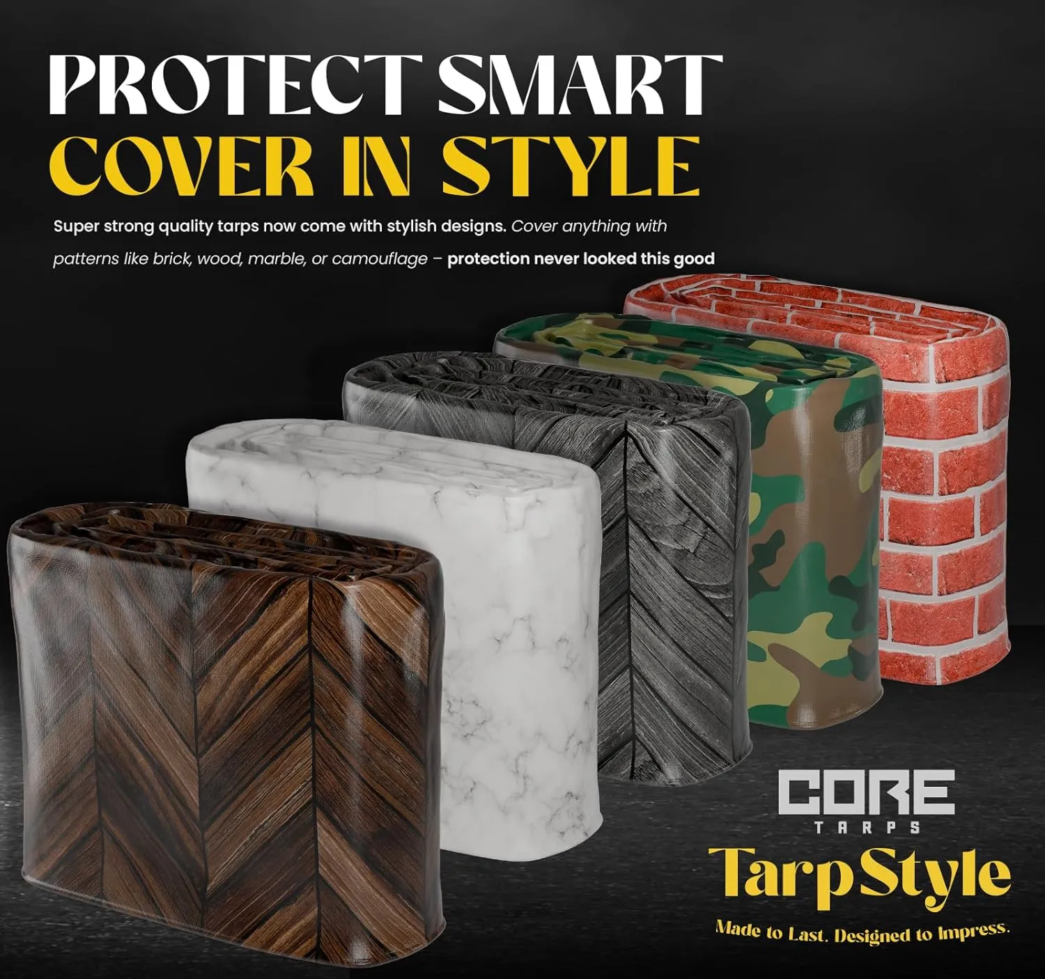 Core Tarps Extreme Heavy Duty 20 Mil Tarp Cover, Waterproof, UV Resistant, Rip and Tear Proof, Poly Tarpaulin with Reinforced Edges for Roof, Camping, Patio, Pool, Boat (Camouflage/Green 12′ X 25′)