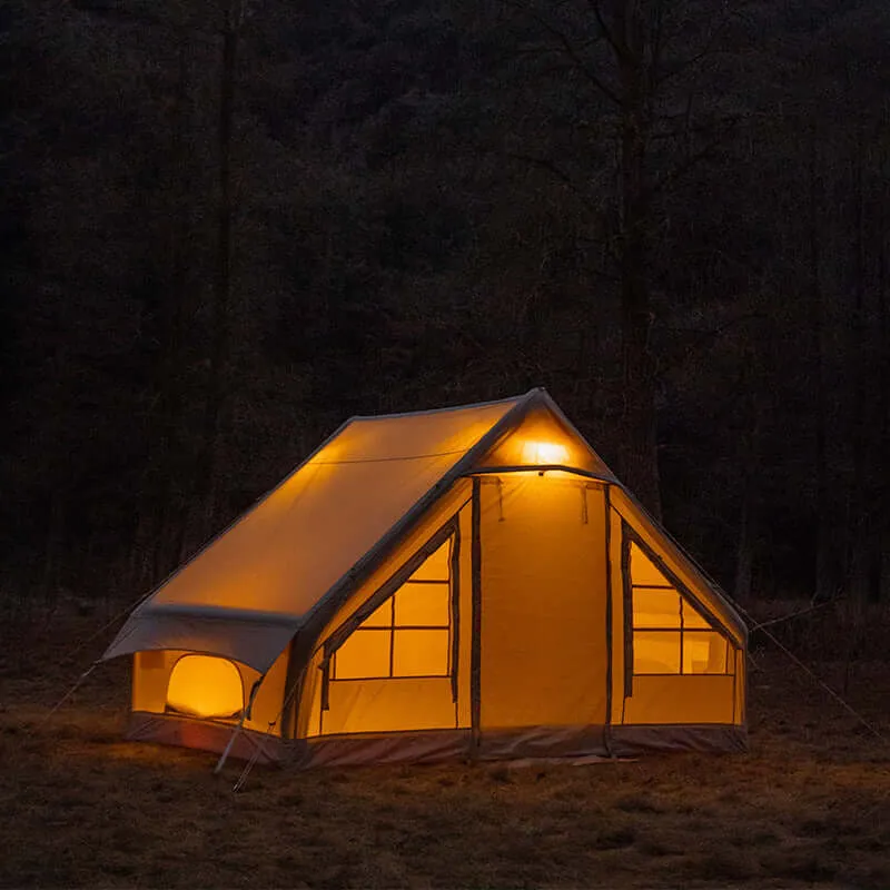 Cotton Inflatable Tent - 3-4 Person Waterproof Outdoor Camping Shelter