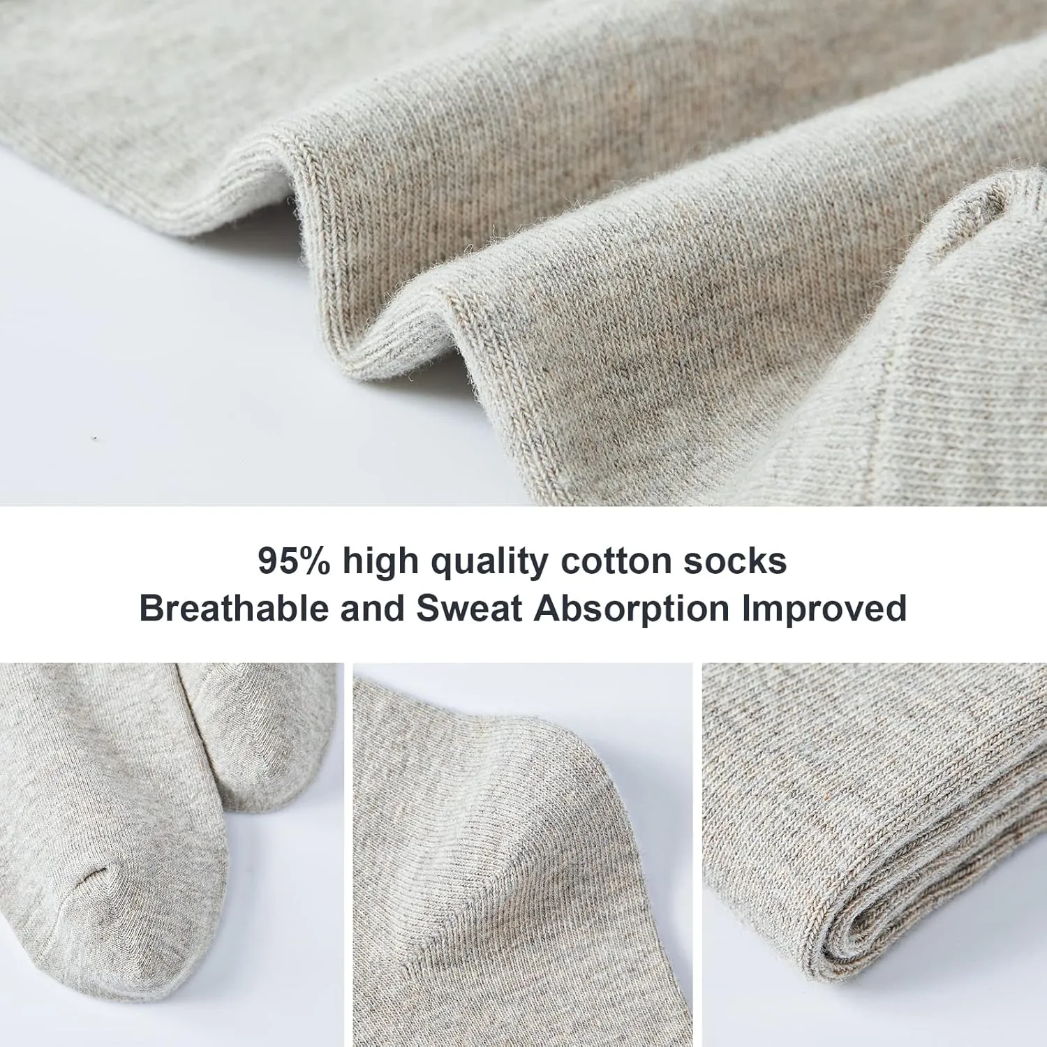 Cotton Low Cut Athletic Socks 8/10 Pack - Breathable Running Gym Daily, Moisture Wicking Comfort Fit Black