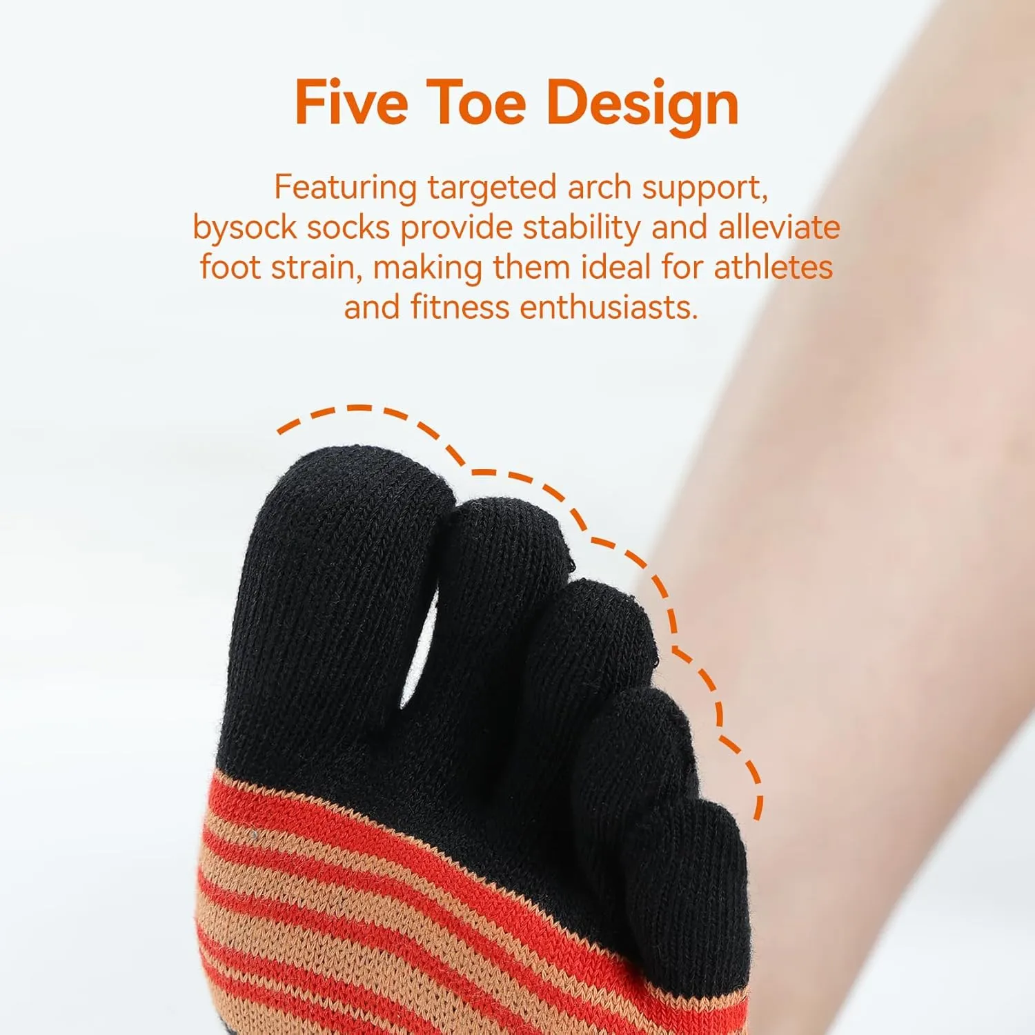 CottonToe Socks for Women Men Ankle Athletic Running Rainbow Five Finger Socks Anti-Blister Breathable