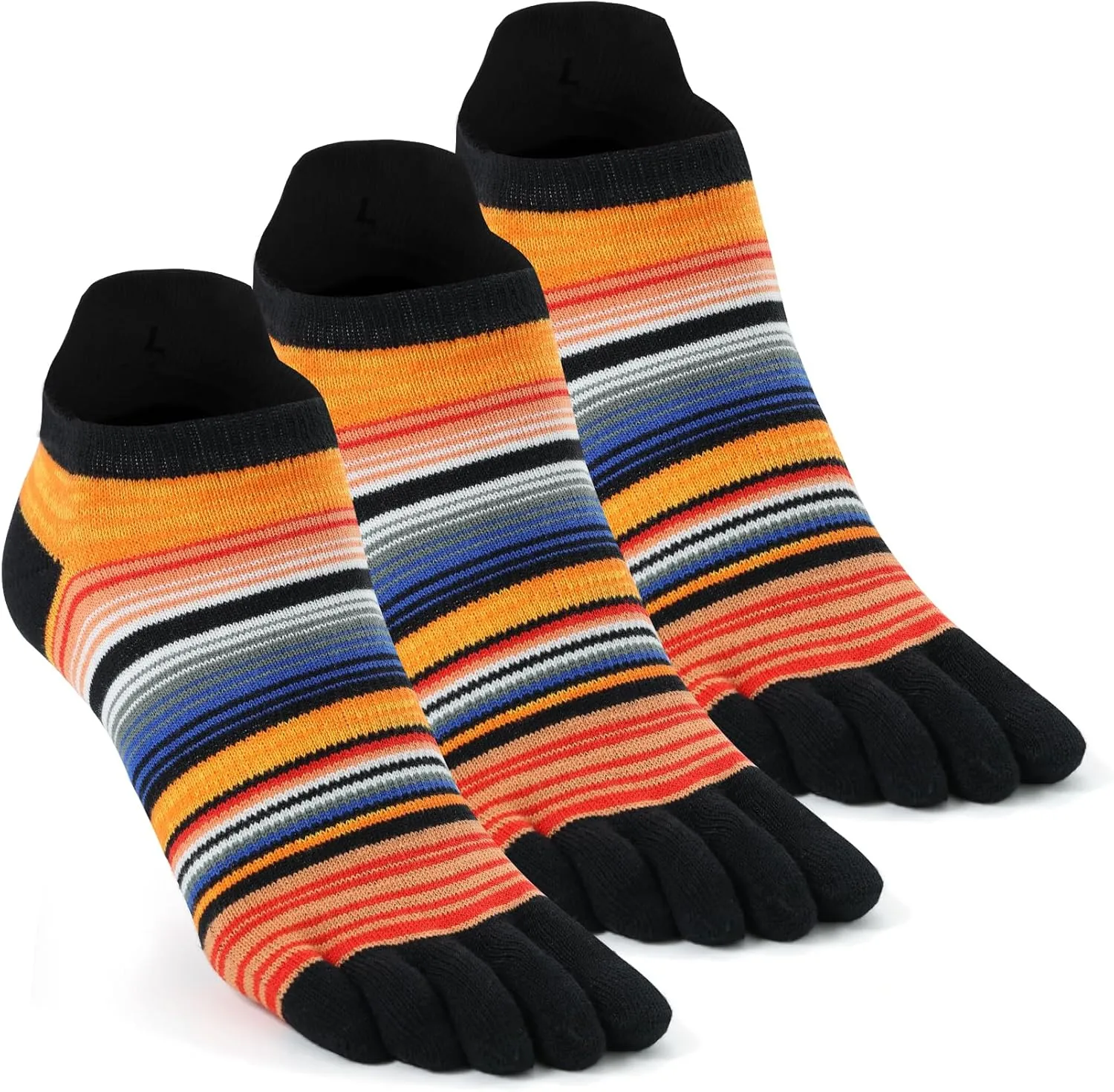CottonToe Socks for Women Men Ankle Athletic Running Rainbow Five Finger Socks Anti-Blister Breathable