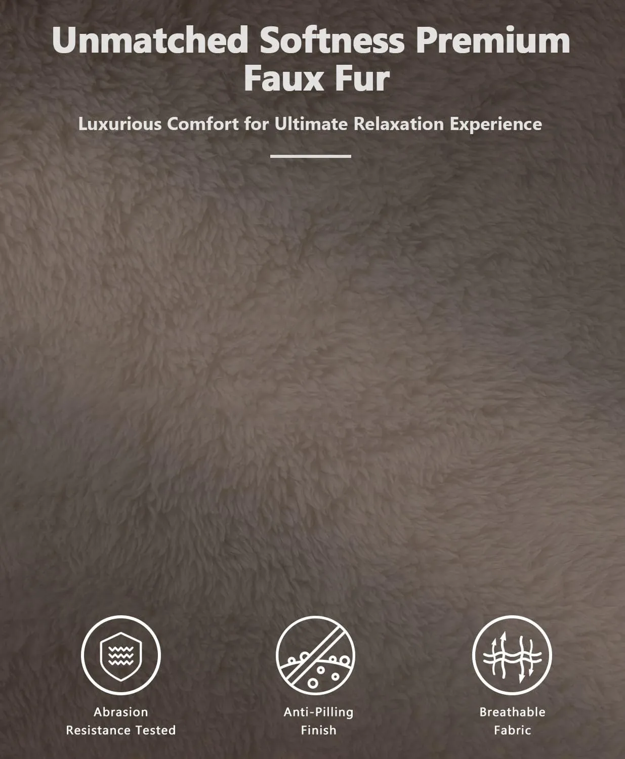 Cozy Saucer Chair, Living Room Chair, Faux Fur Soft Thick Padded Seat, Metal Frame Folding Chair, Comfortable Moon Chair for Living Room, Bedroom, Reading Nook, Modern Style, 1 Pack, Brown