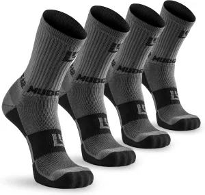 Crew Length Hiking Socks - Mid-Calf Trekking Socks - Non-Wool Wilderness Hiking Socks - Men and Women - 2-Pack