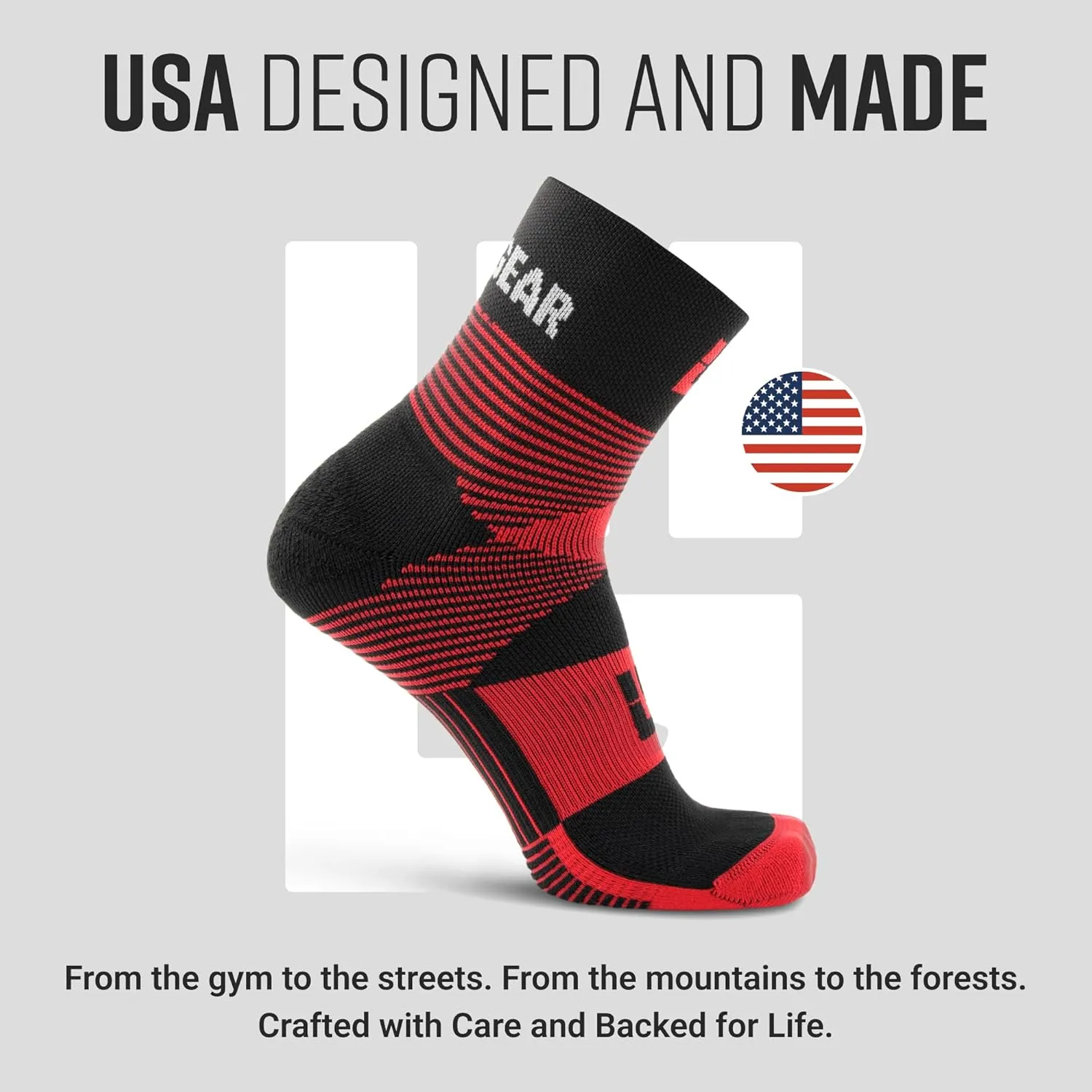 Crew Length Trail Running Socks, Quick-Drying Mid-Calf Socks with Arch Support, Sweat-Resistant, Breathable Athletic Socks