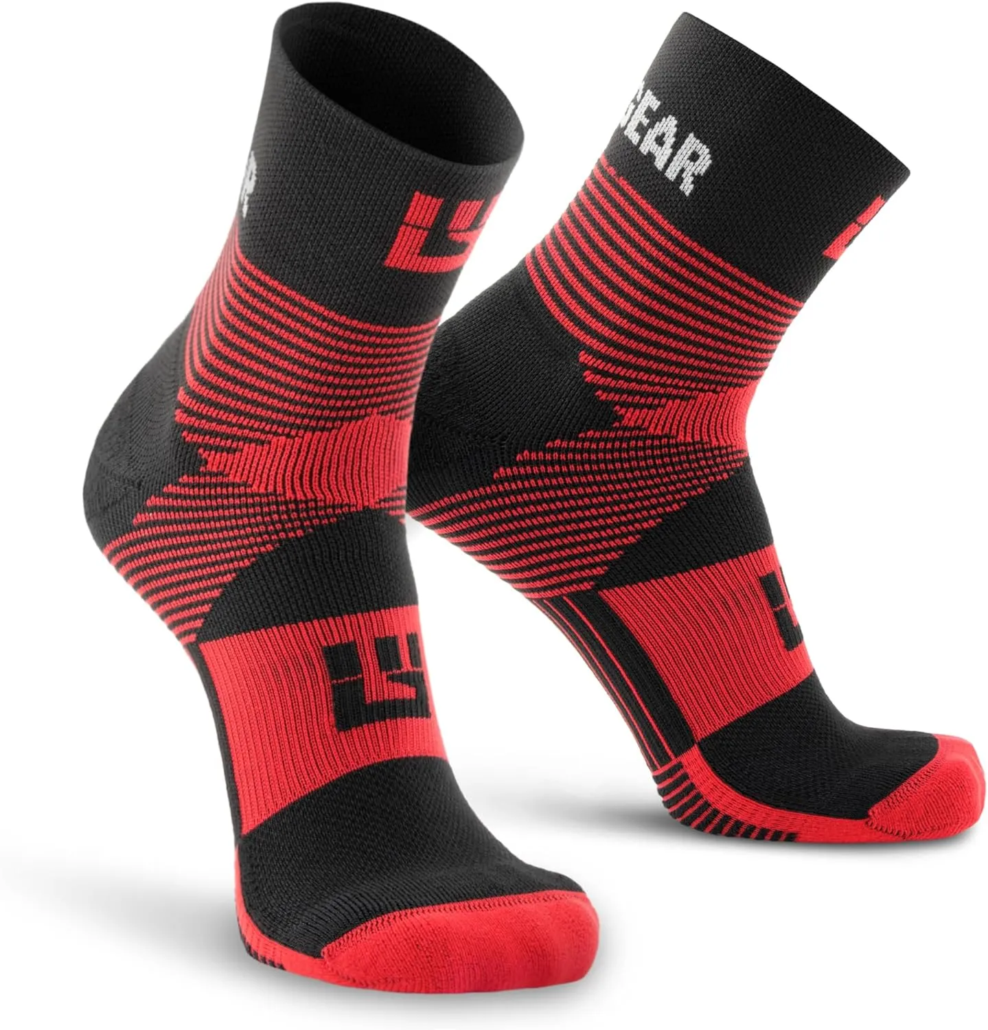 Crew Length Trail Running Socks, Quick-Drying Mid-Calf Socks with Arch Support, Sweat-Resistant, Breathable Athletic Socks
