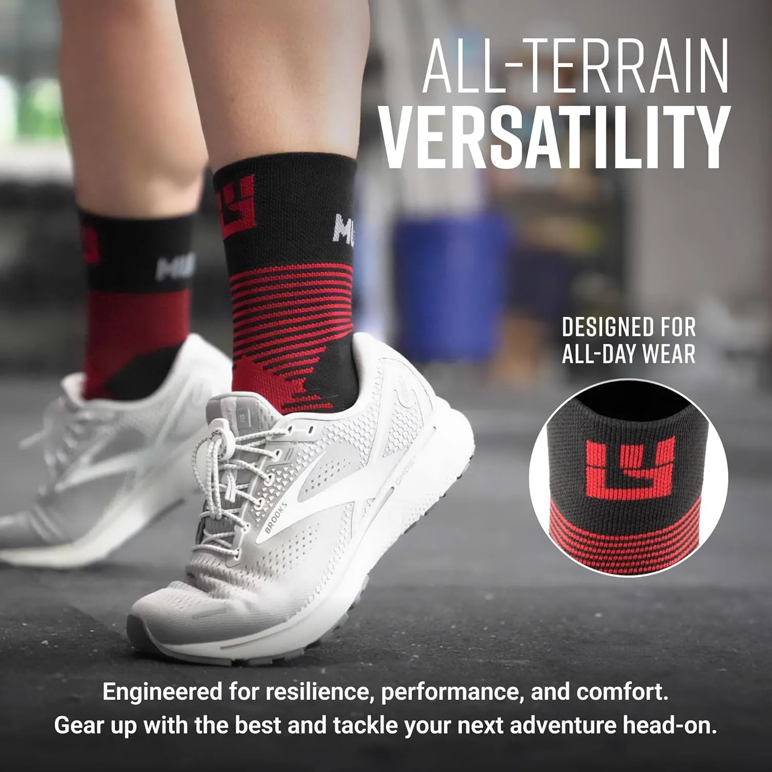 Crew Length Trail Running Socks, Quick-Drying Mid-Calf Socks with Arch Support, Sweat-Resistant, Breathable Athletic Socks