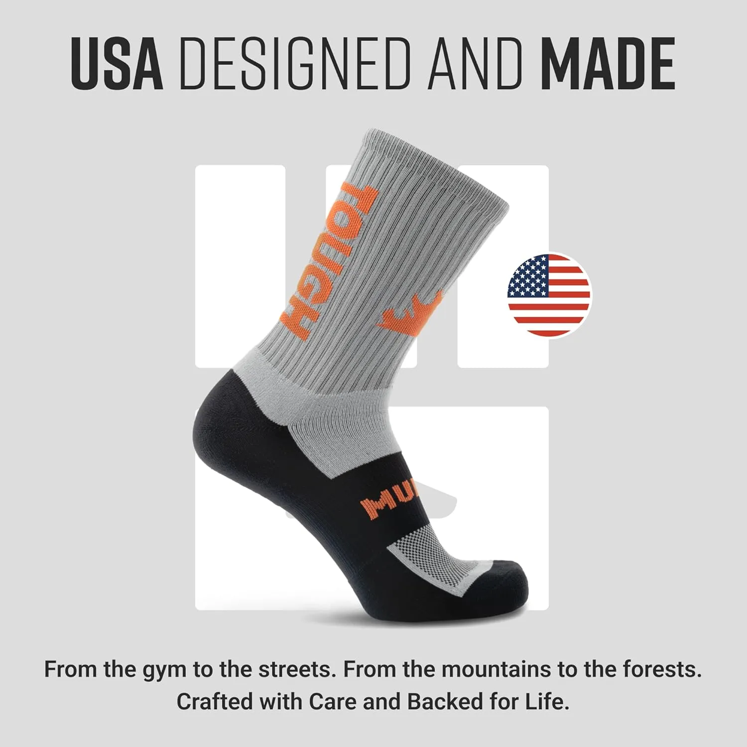 Crew Length Trail Running Socks, Quick-Drying Mid-Calf Socks with Arch Support, Sweat-Resistant, Breathable Athletic Socks