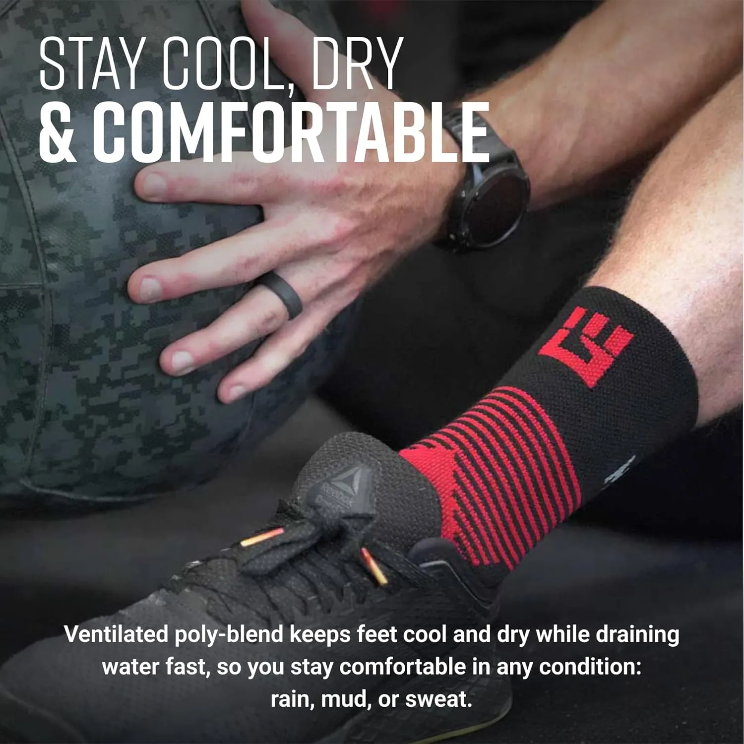 Crew Length Trail Running Socks, Quick-Drying Mid-Calf Socks with Arch Support, Sweat-Resistant, Breathable Athletic Socks