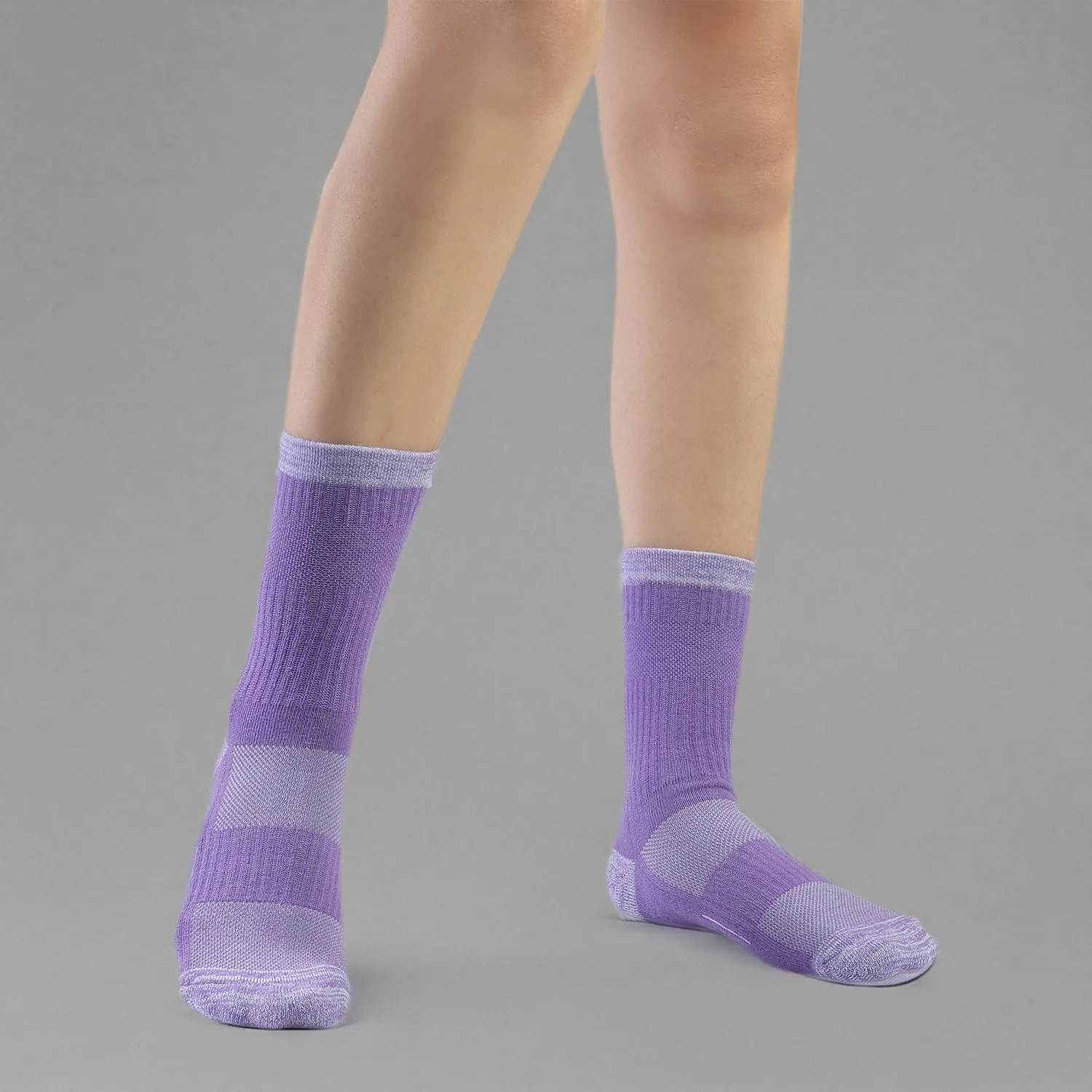 Crew Socks for Women Hiking Athletic Running Walking Cushioned Compression Cotton Socks 6 Pairs