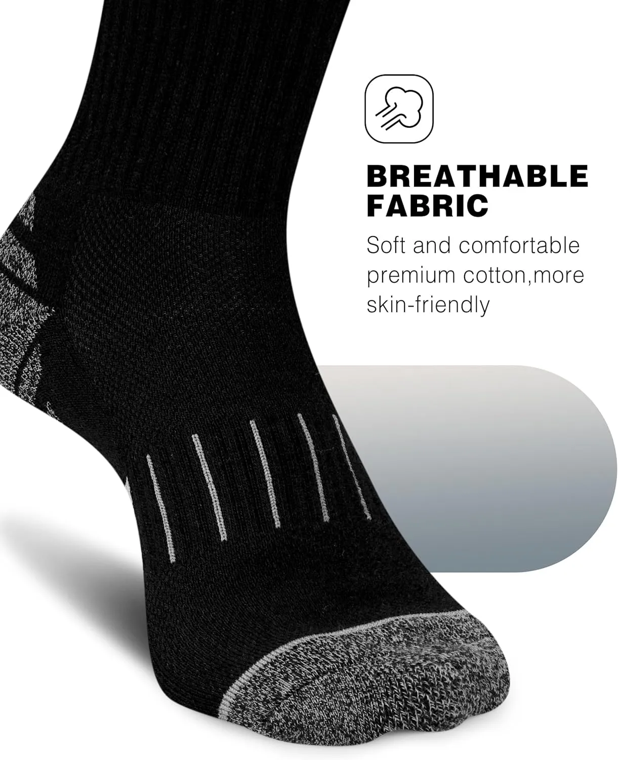 Crew Socks Women 3-6 Pairs: Hiking Athletic Running with Support Cushioned