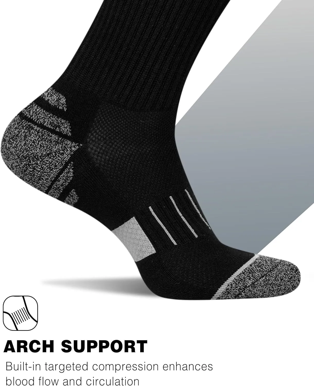 Crew Socks Women 3-6 Pairs: Hiking Athletic Running with Support Cushioned