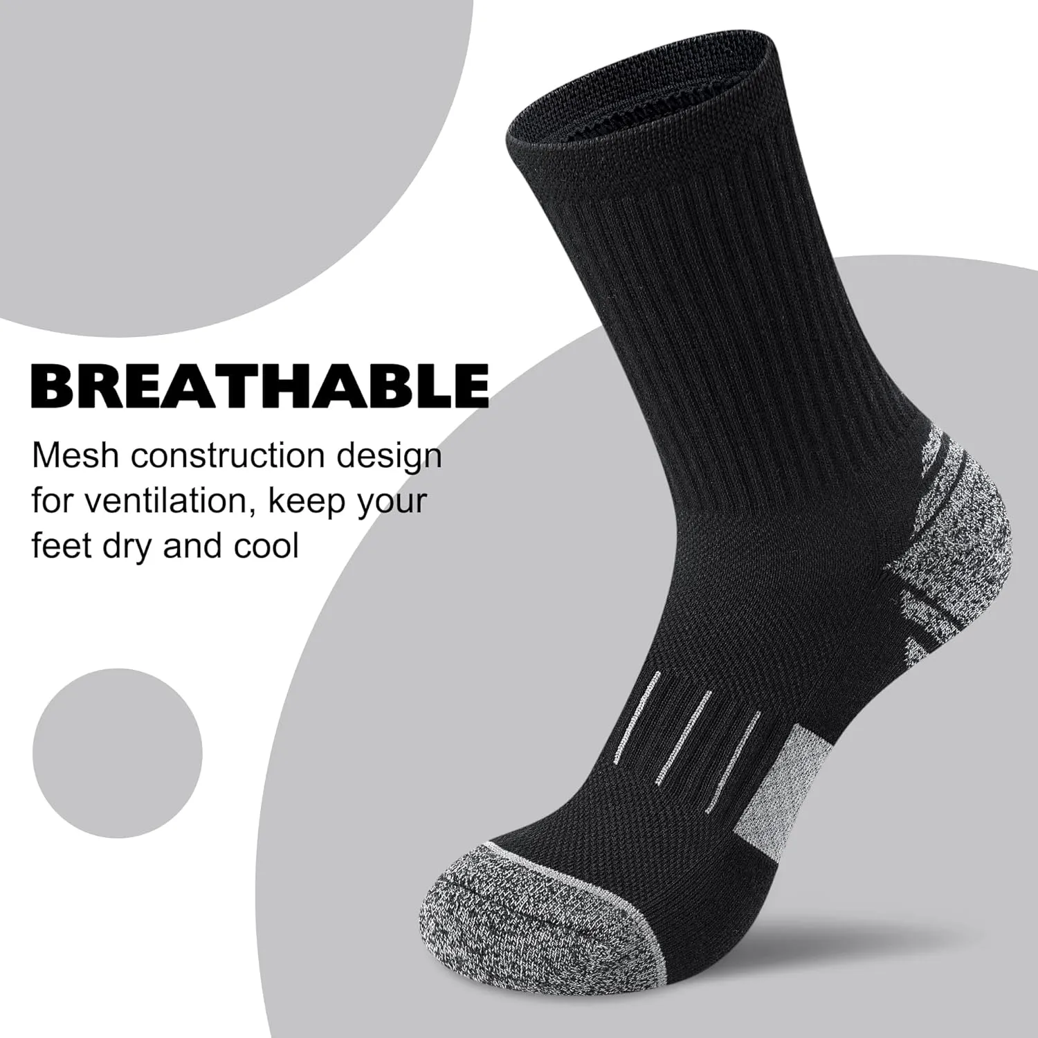 Crew Socks Women 3-6 Pairs: Hiking Athletic Running with Support Cushioned