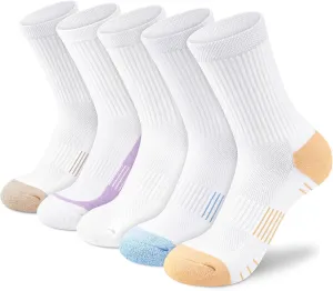 Crew Socks Women Athletic Hiking Running Cushioned Compression Socks 3-5 Pairs