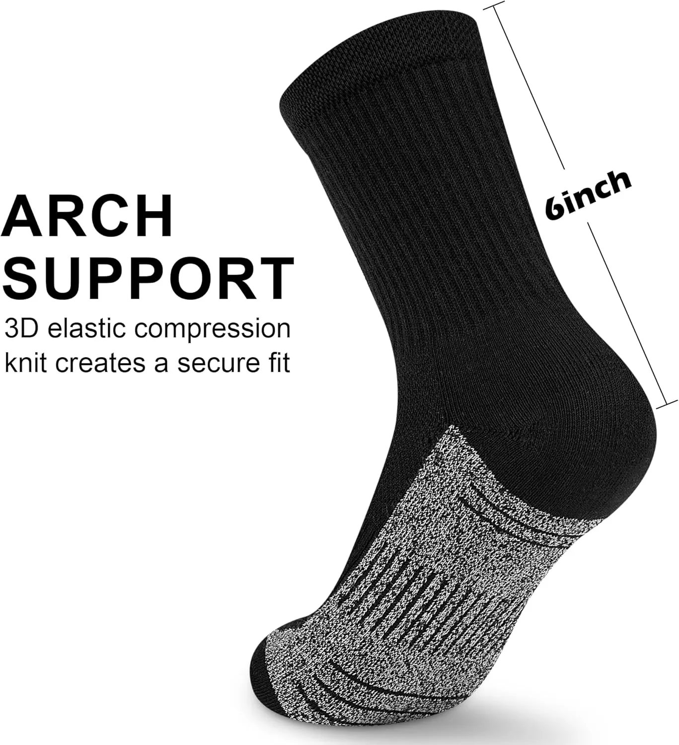 Crew Socks Women Athletic Hiking Running Cushioned Compression Socks 3-5 Pairs