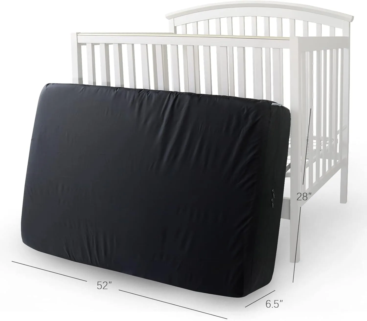 Crib Mattress Bags for Moving, Waterproof Crib Size Mattress Storage Bag, Zippered Reusable Mattress Cover for Moving and Storage, Heavy Duty, Black