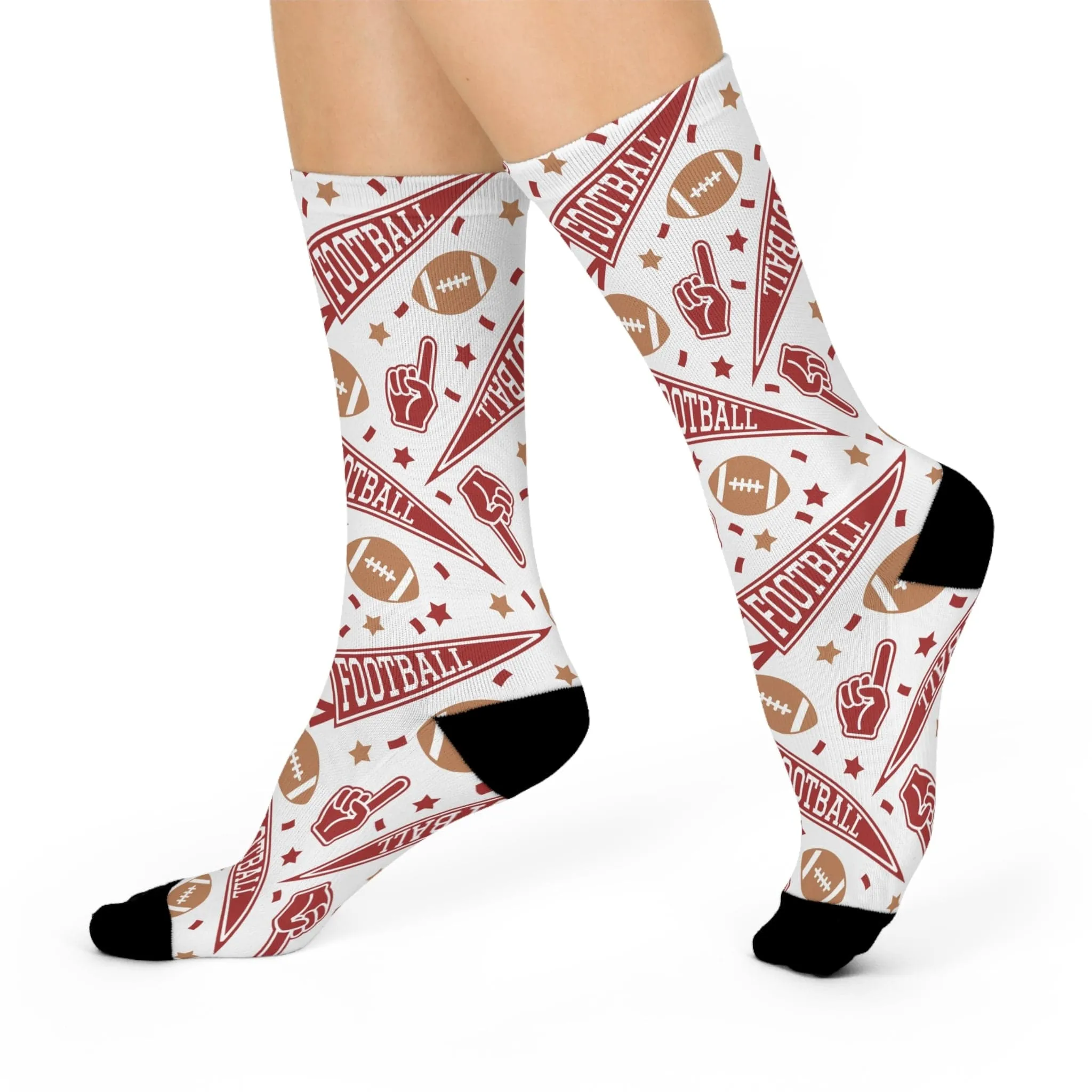 Cushioned Football Pattern Socks