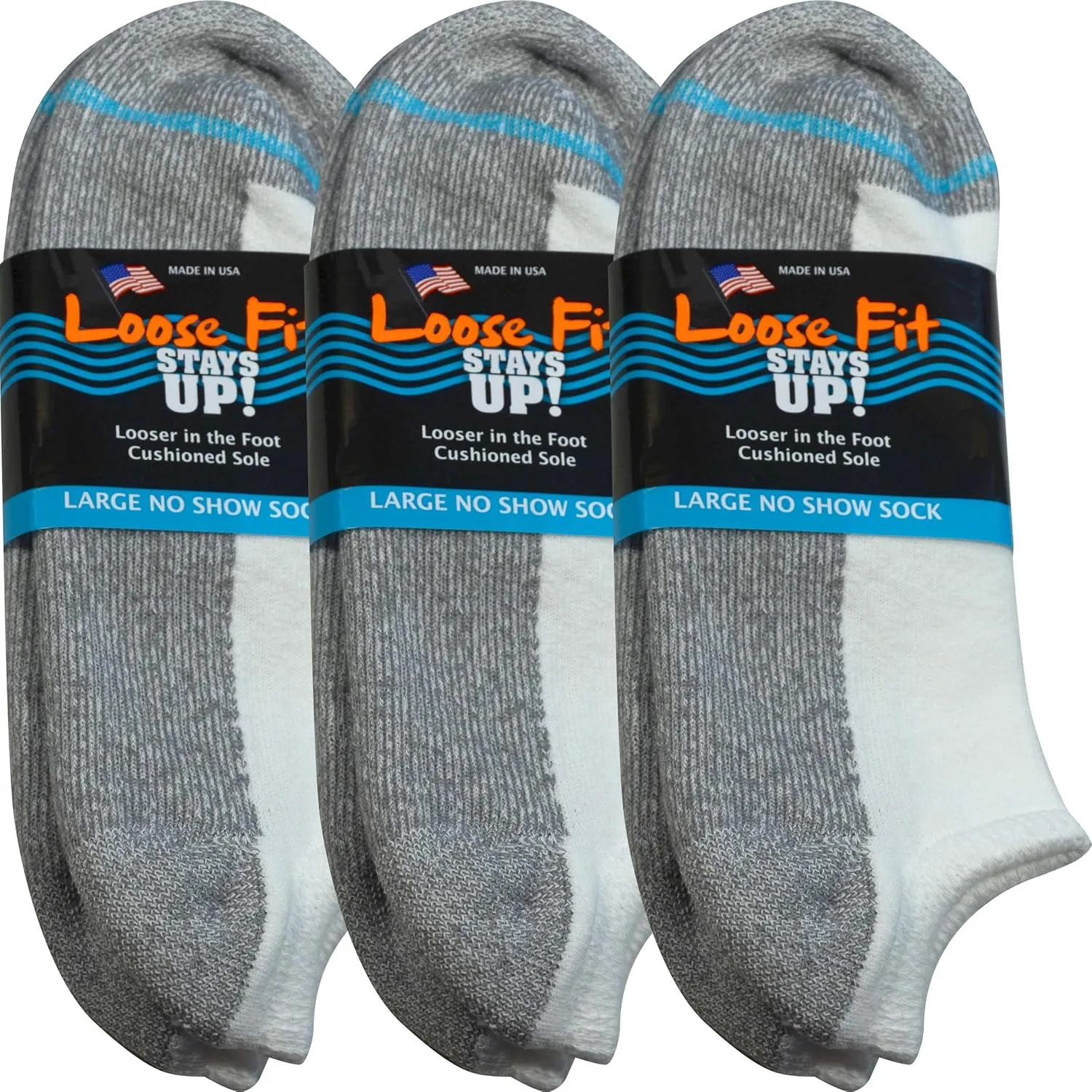 Cushioned No Show Socks (Pack of 3)