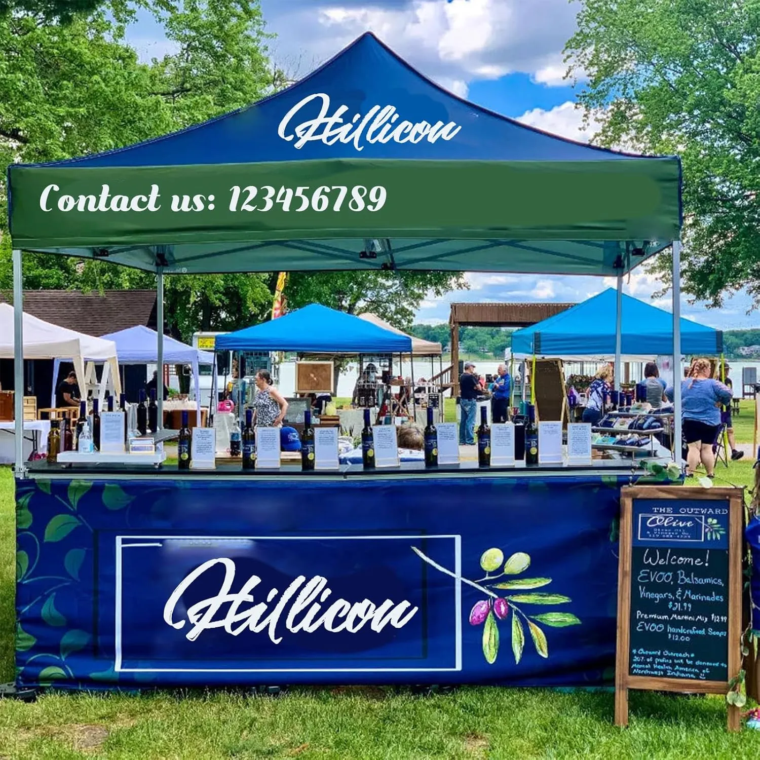 Custom Canopy Tent 10x10 with Logo, Personalized Pop Up Canopy Tent Outdoor Events Business, Nano-Grade Water Repellent Heavy Duty (Customized Configuration