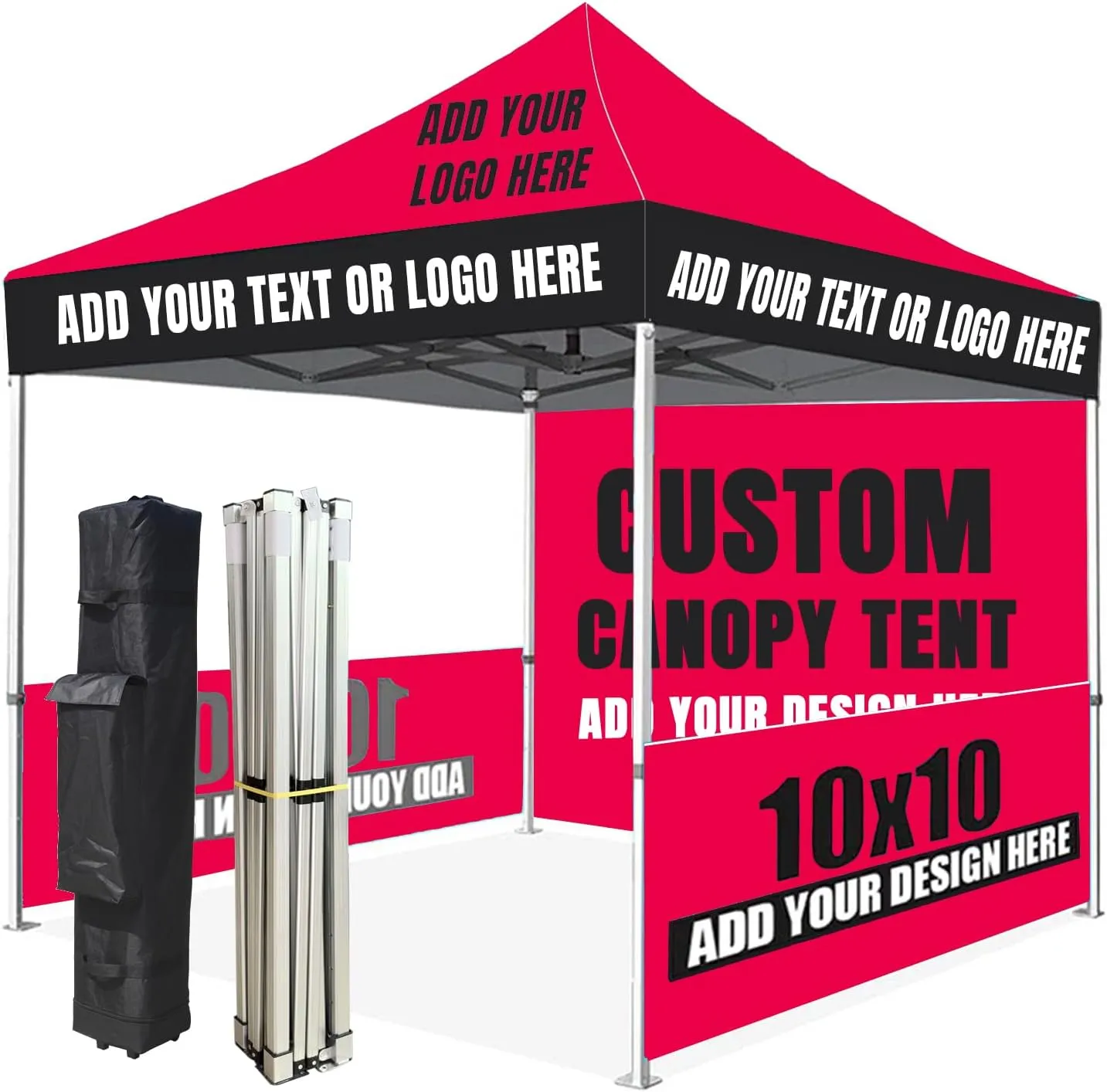 Custom Canopy Tent 10x10 with Logo, Personalized Pop Up Canopy Tent Outdoor Events Business, Nano-Grade Water Repellent Heavy Duty (Customized Configuration