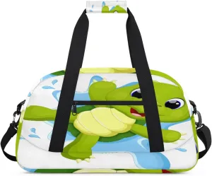 Cute Turtle Gym Duffel Bag for Men Women Cartoon Turtle Sports Tote Bag with Adjustable Shoulder Strap for Dance Gymnastics Traveling Outdoor Camping Overnight Stay