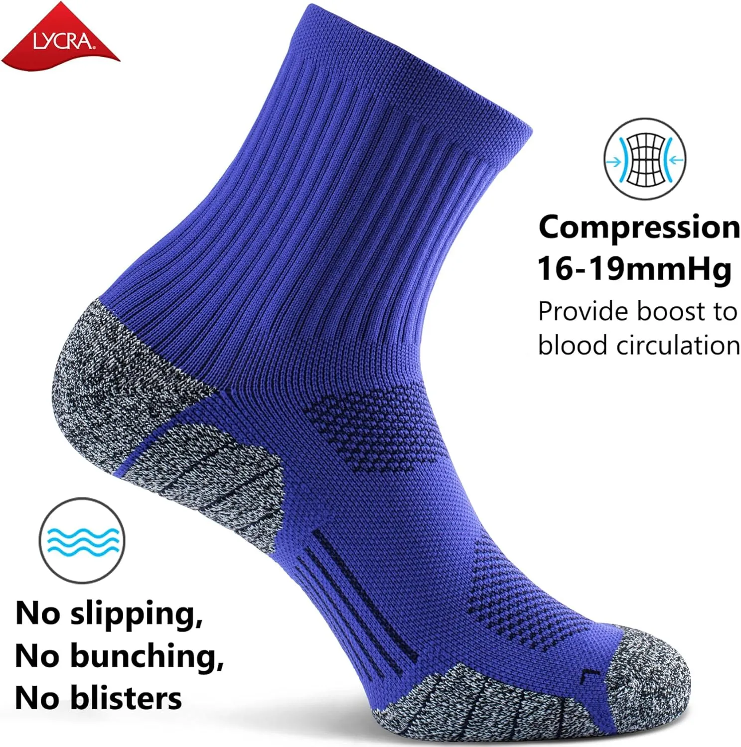 CWVLC Cushioned Compression Sport Quarter Socks for Men Women Youth