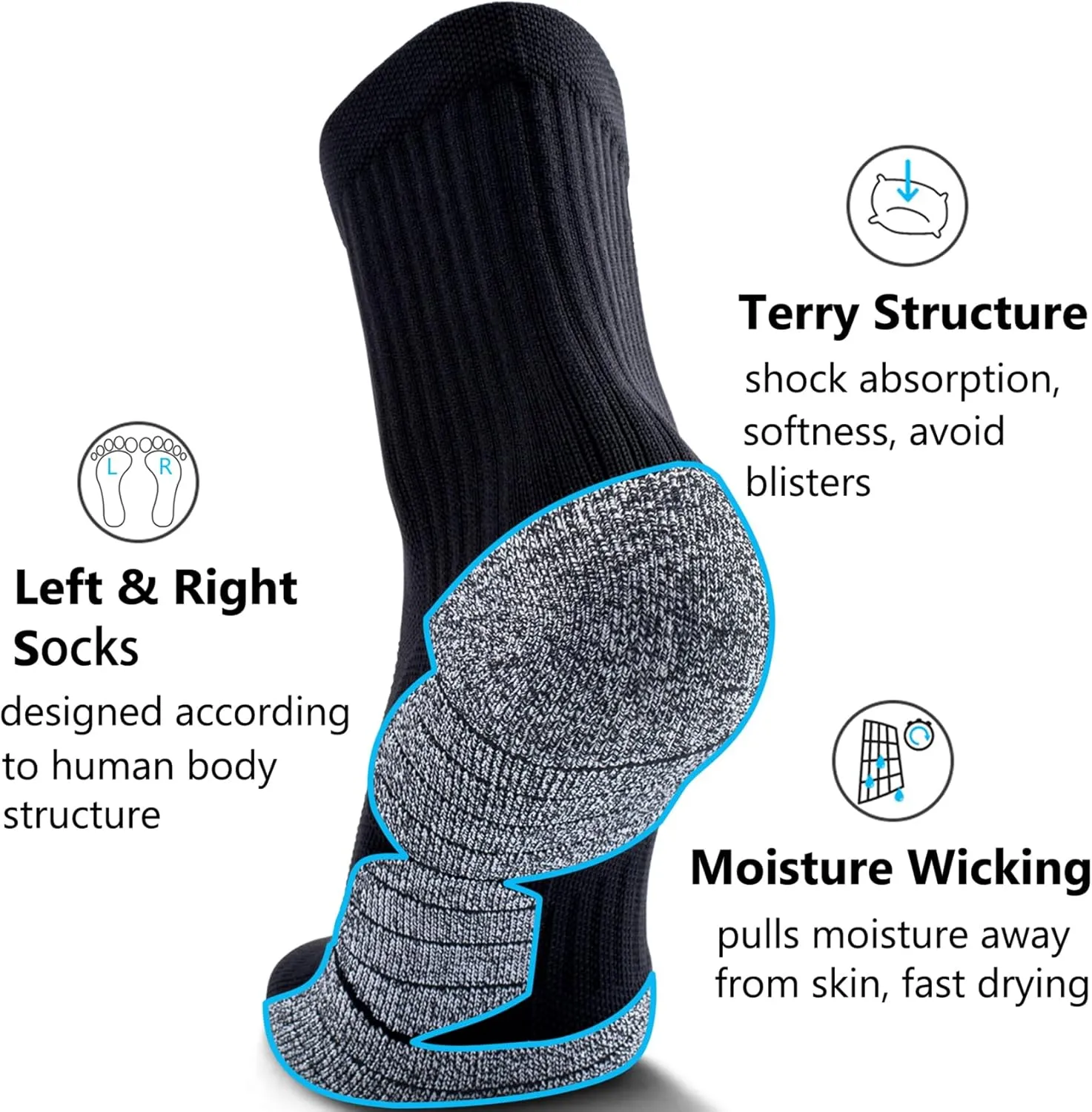 CWVLC Cushioned Compression Sport Quarter Socks for Men Women Youth