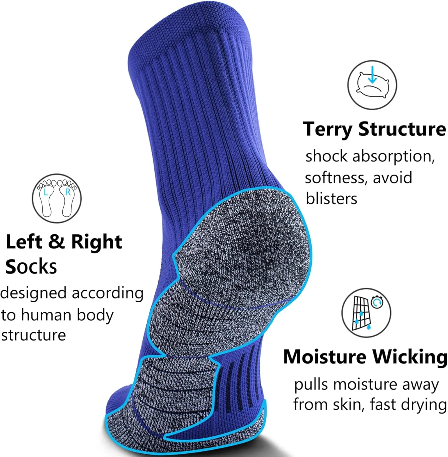 CWVLC Cushioned Compression Sport Quarter Socks for Men Women Youth
