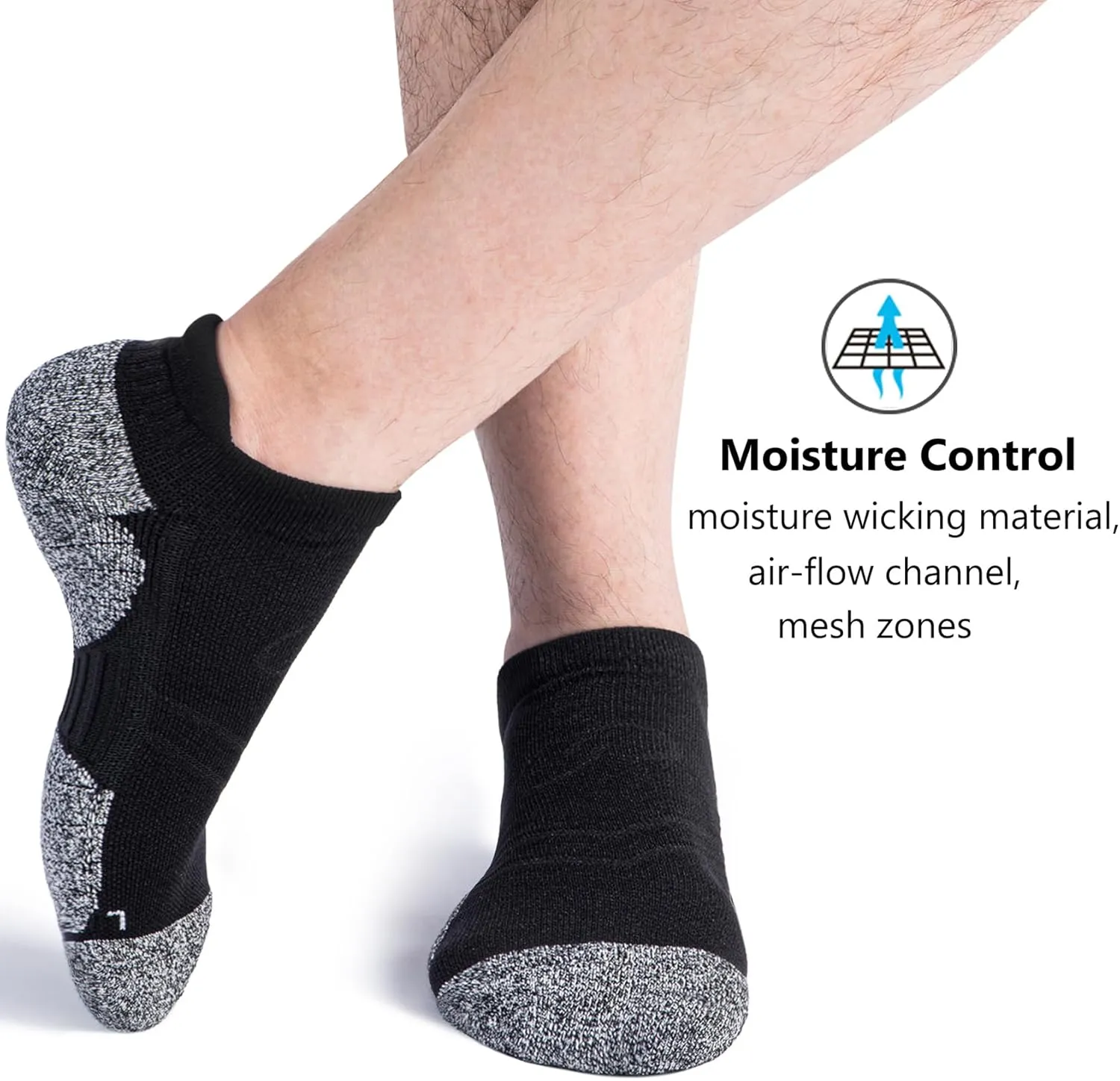 CWVLC No Show Sports Compression Socks for Men Women with Cushion (4/8 Pairs)