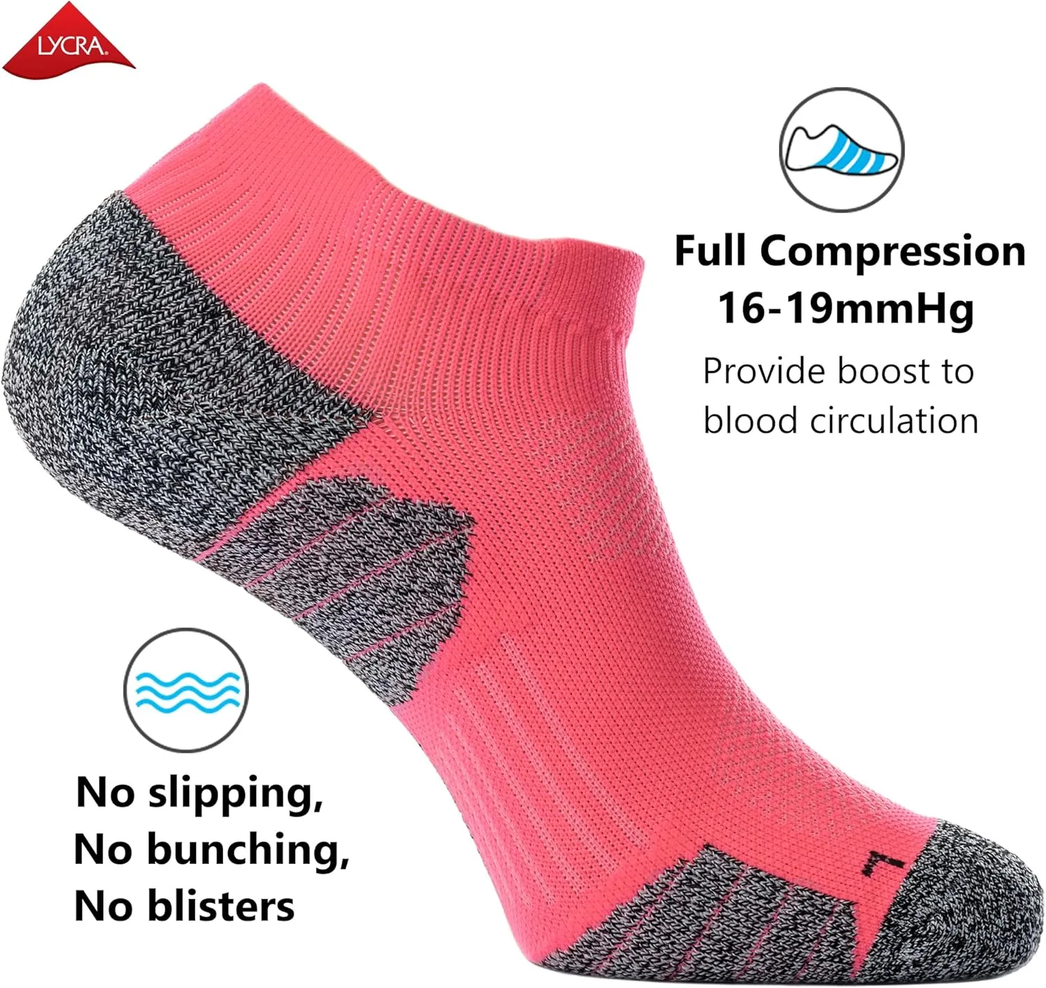 CWVLC Unisex Cushioned Compression Athletic Ankle Socks Multipack