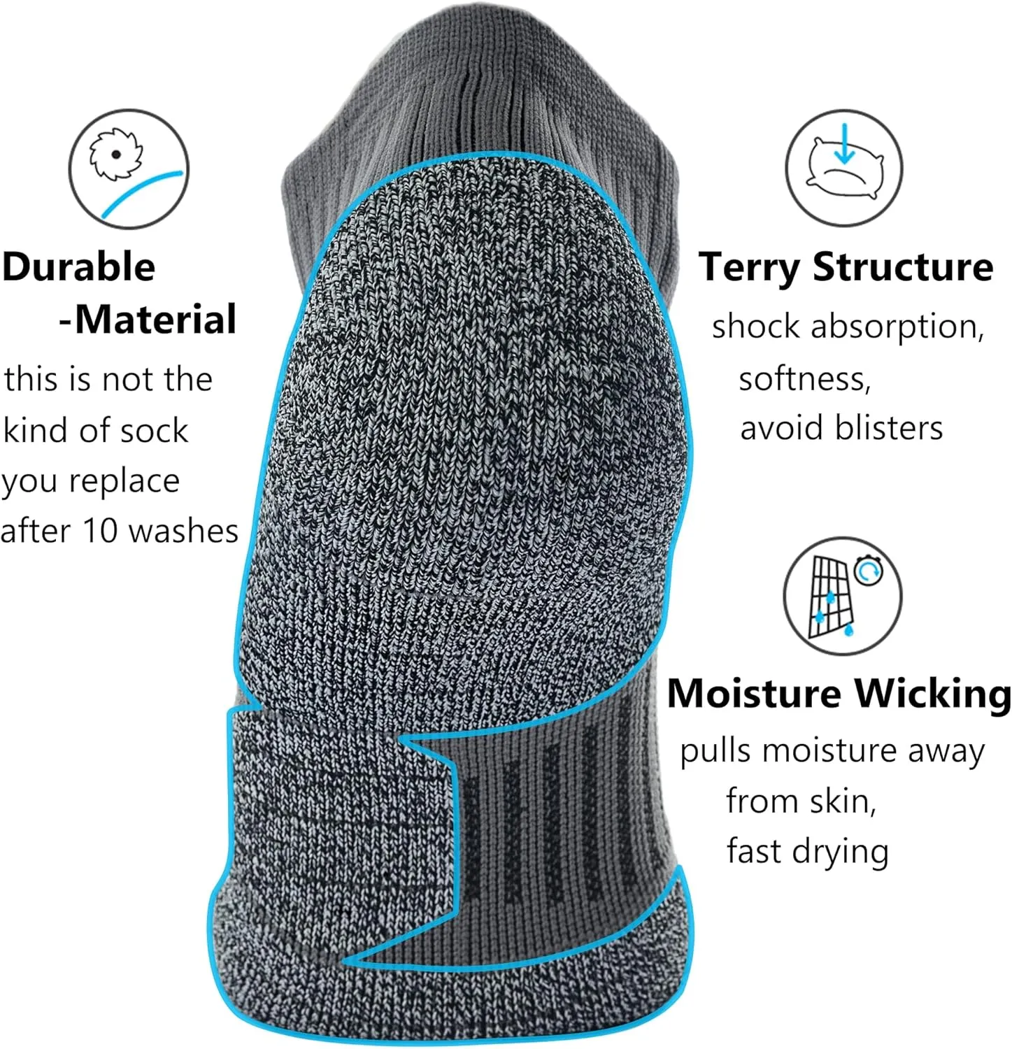 CWVLC Unisex Cushioned Compression Athletic Ankle Socks Multipack