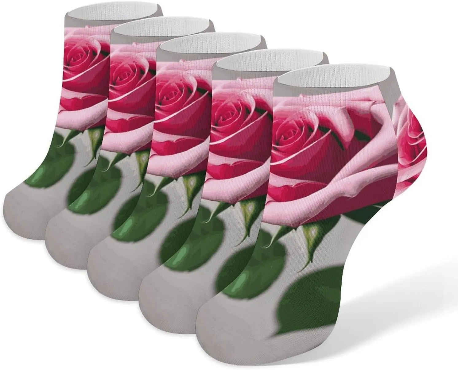 Dahlia Ankle Socks for Men & Women, 5 Pairs Breathable Soft Low Cut Socks, Stretch Sweat Wicking Sox
