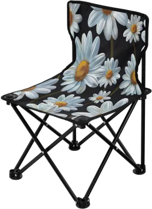 Daisy Portable Outdoor Folding Chair Anti-Slip Padded Oxford Cloth Stool Camping Chair Small for Beach Hiking Fishing Gardening Quad Camp Chair