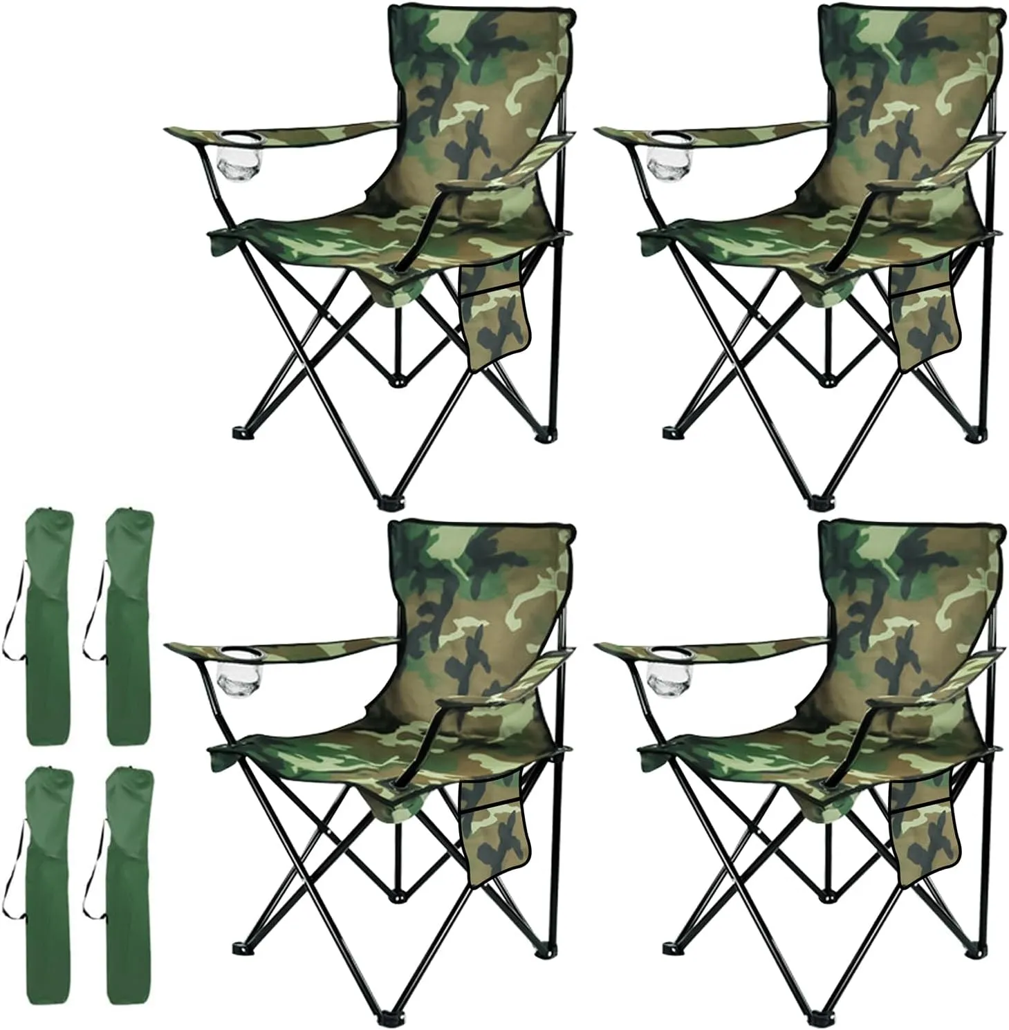 Damei century 4PCS Folding Camping Chairs-Lightweight, Installation-Free, Portable Chair for Beach, Lawn, Outdoor Sports