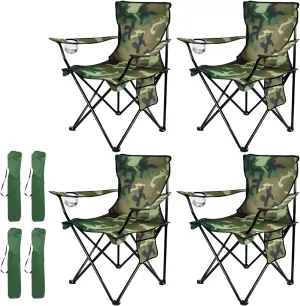 Damei century 4PCS Folding Camping Chairs-Lightweight, Installation-Free, Portable Chair for Beach, Lawn, Outdoor Sports