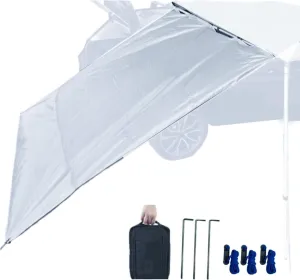 DANCHEL OUTDOOR Waterproof Car Awning Side Wall, Sun Shade Windbreak & Privacy Extension Lateral Tarp for Roof Rack Awning Overland Accessories(Gray, 9.8x6.5ft)