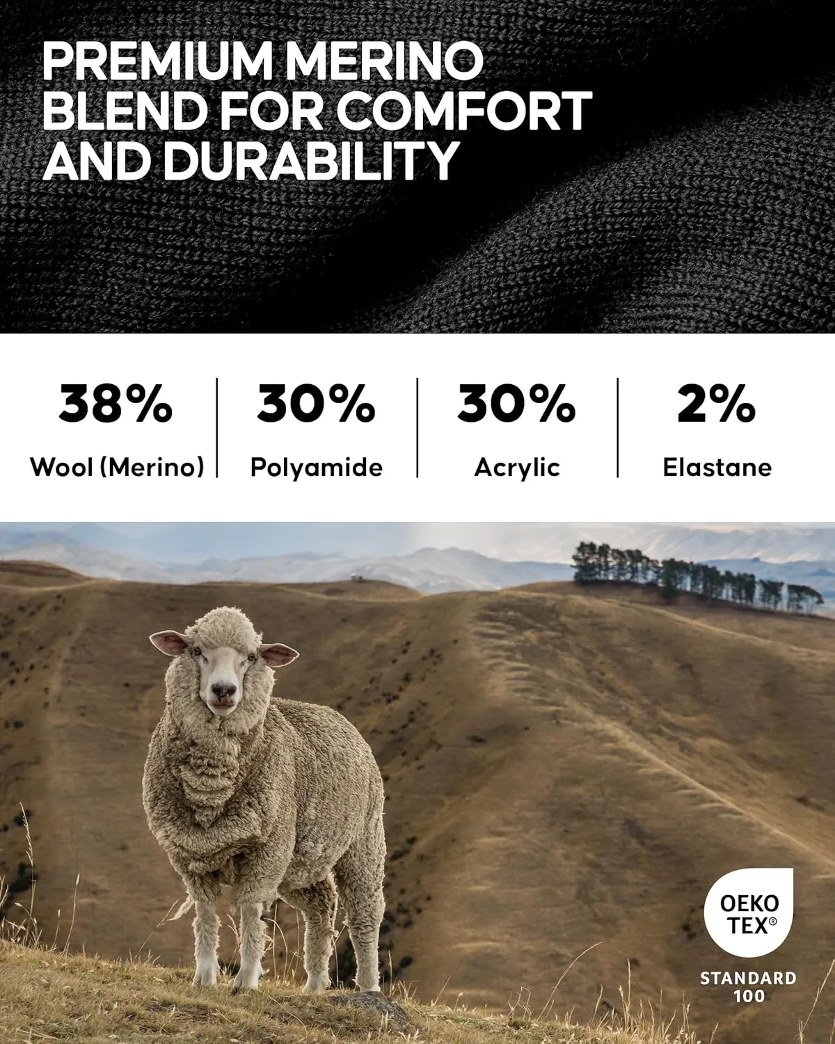 DANISH ENDURANCE 3 Low Cut Outdoor Hiking Socks in Merino Wool, Women & Men, 3-Pack