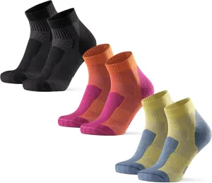 DANISH ENDURANCE 3 Low Cut Outdoor Hiking Socks in Merino Wool, Women & Men, 3-Pack