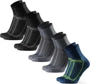DANISH ENDURANCE Cushioned Running Socks for Long Distances, Quarter Length, Anti-Blister for Men & Women, 3 and 5 Pack