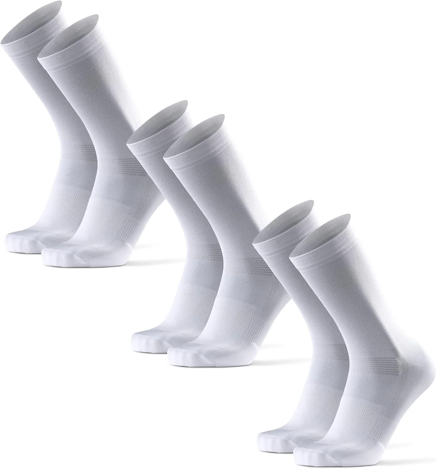 DANISH ENDURANCE Cycling Socks, Crew Length, Breathable, and Cushioned Bike Socks, for Men & Women, Unisex, 3-Pack