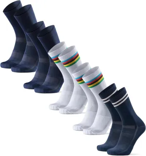 DANISH ENDURANCE Cycling Socks, Crew Length, Breathable, and Cushioned Bike Socks, for Men & Women, Unisex, 3-Pack