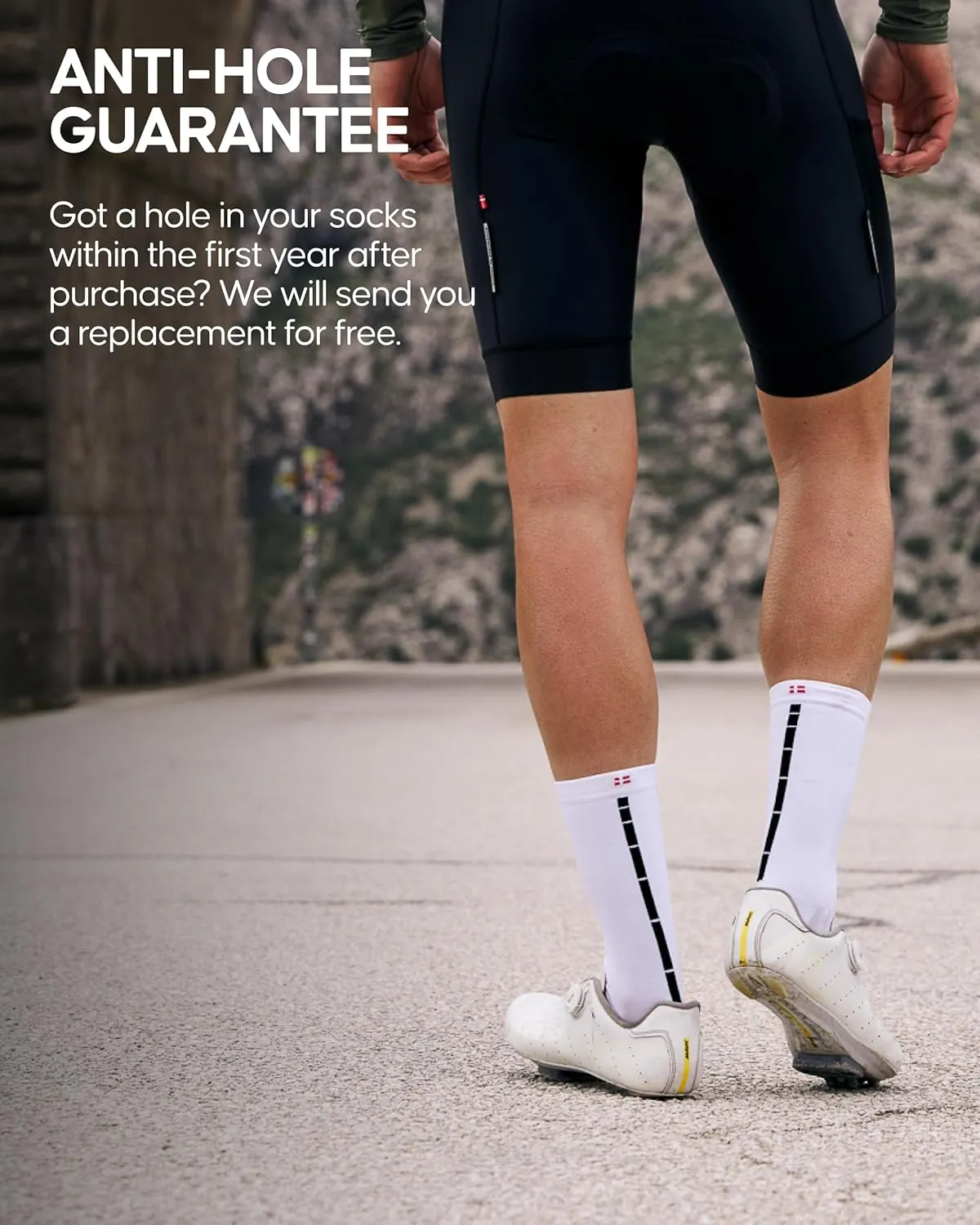 DANISH ENDURANCE Cycling Socks, Crew Length, Breathable, and Cushioned Bike Socks, for Men & Women, Unisex, 3-Pack