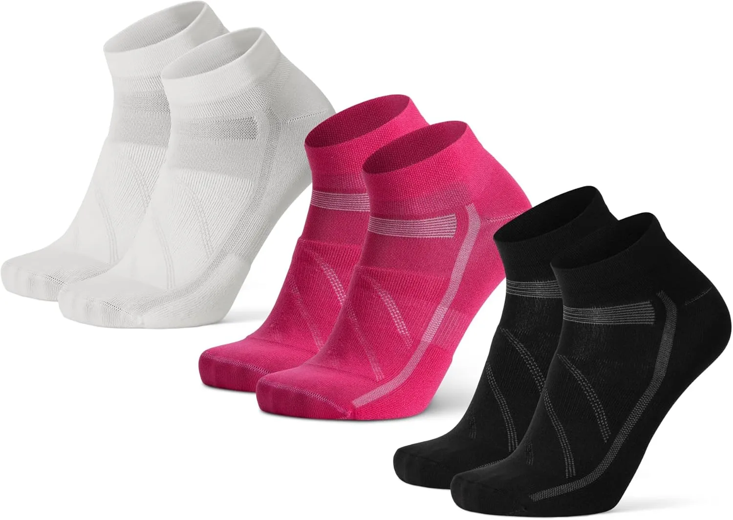 DANISH ENDURANCE Cycling Socks, Low-Cut, Breathable for Men & Women, Unisex, 3-Pack