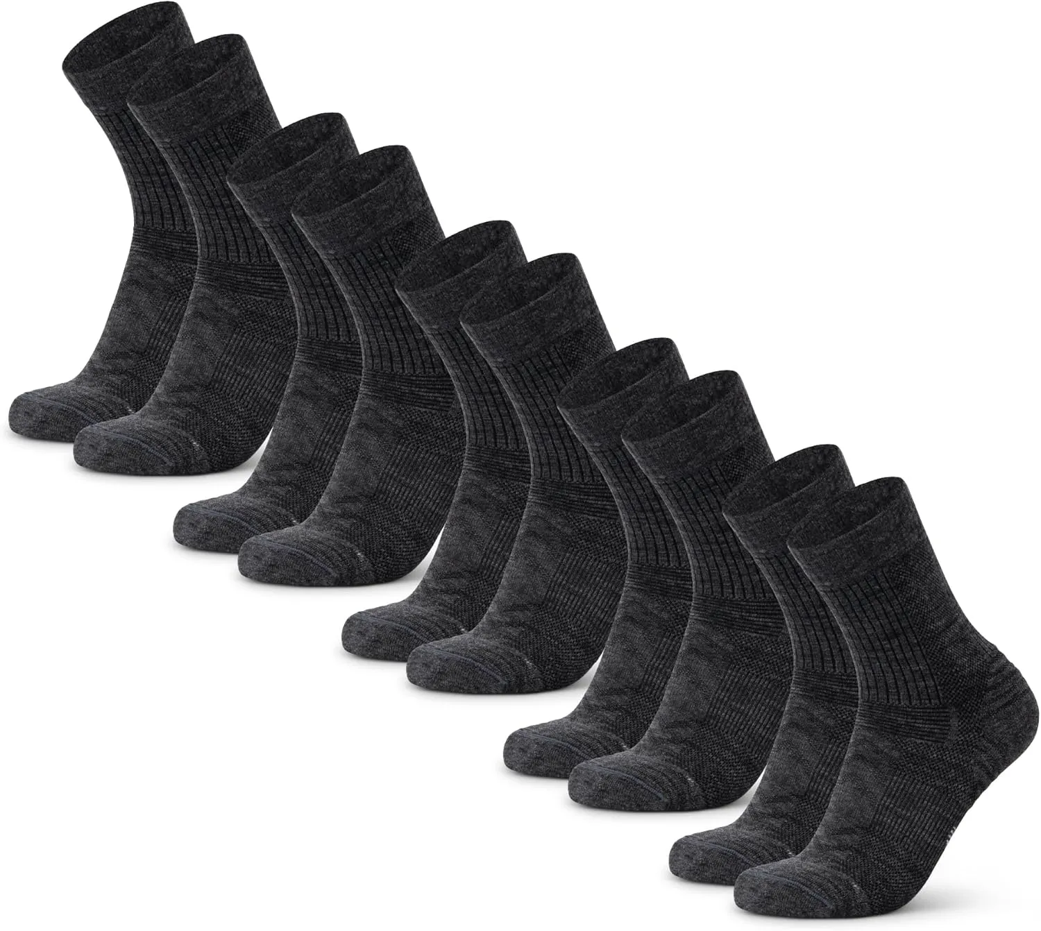 DANISH ENDURANCE Merino Wool Light Hiking Socks, Cushioned & Moisture Wicking Hiking Socks, Men, Women & Kids, 3 or 5 Pack