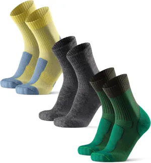 DANISH ENDURANCE Merino Wool Light Hiking Socks, Cushioned & Moisture Wicking Hiking Socks, Men, Women & Kids, 3 or 5 Pack