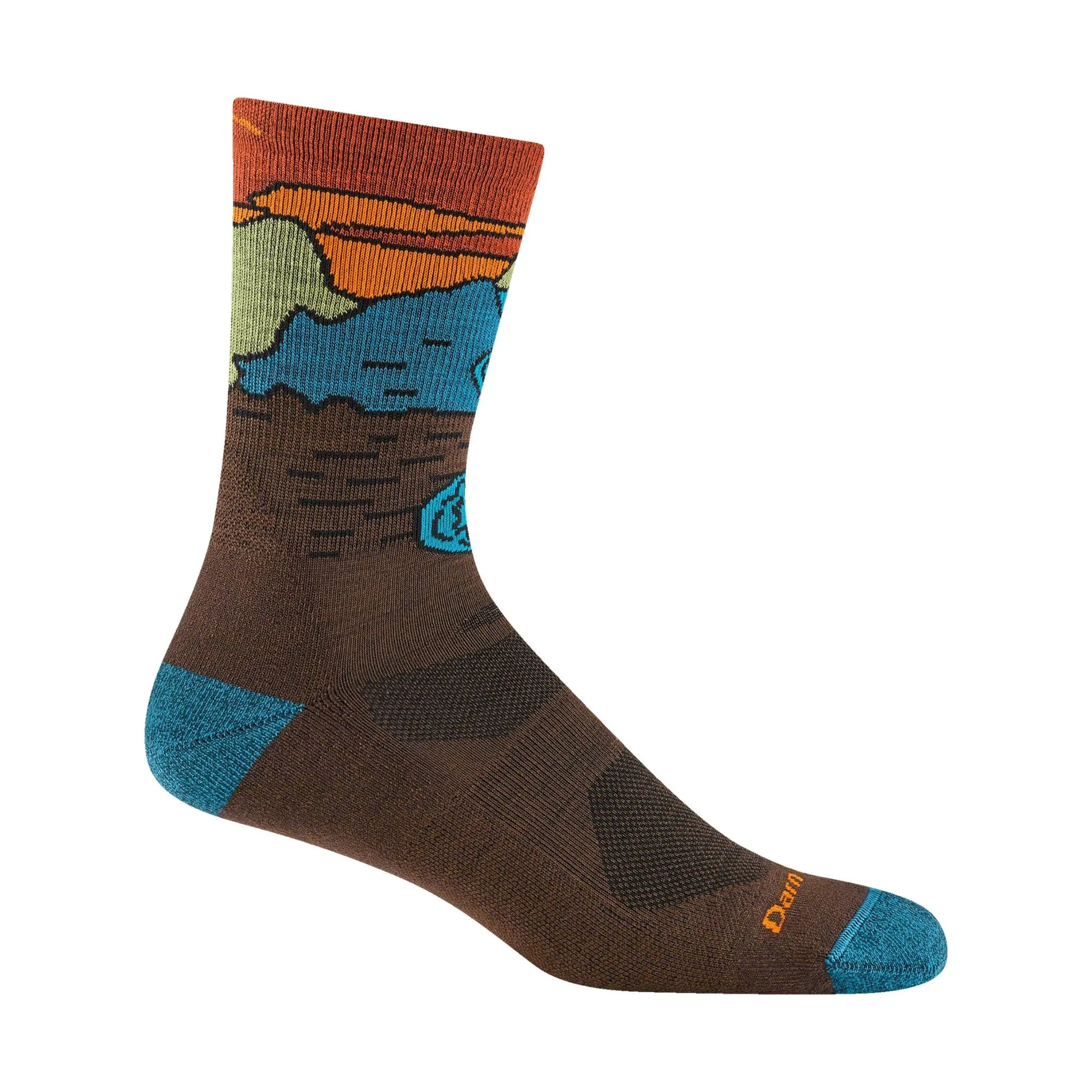 Darn Tough Vermont Men's Chasing Waterfalls Micro Crew Lightweight Hiking Sock - Earth