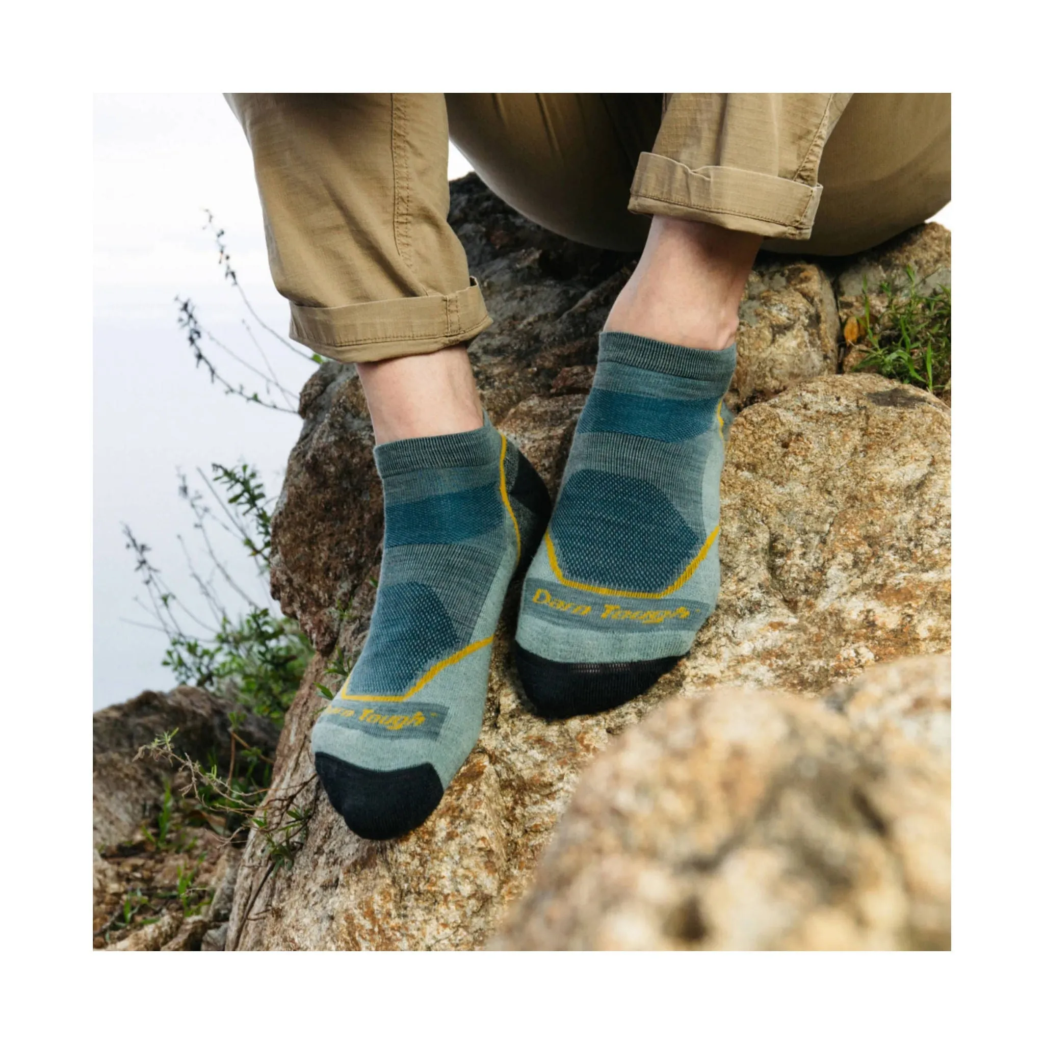 Darn Tough Vermont Men's Lightweight Hiker No Show Socks - Seafoam
