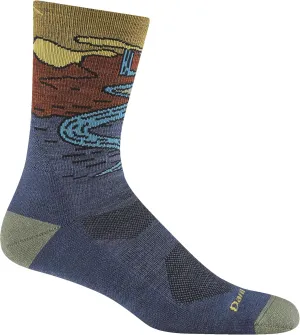 Darn Tough Vermont Men's Micro-Crew Hiking Socks, Chasing Waterfalls - Lightweight Cushioned Crew Socks for Men, Style 5020